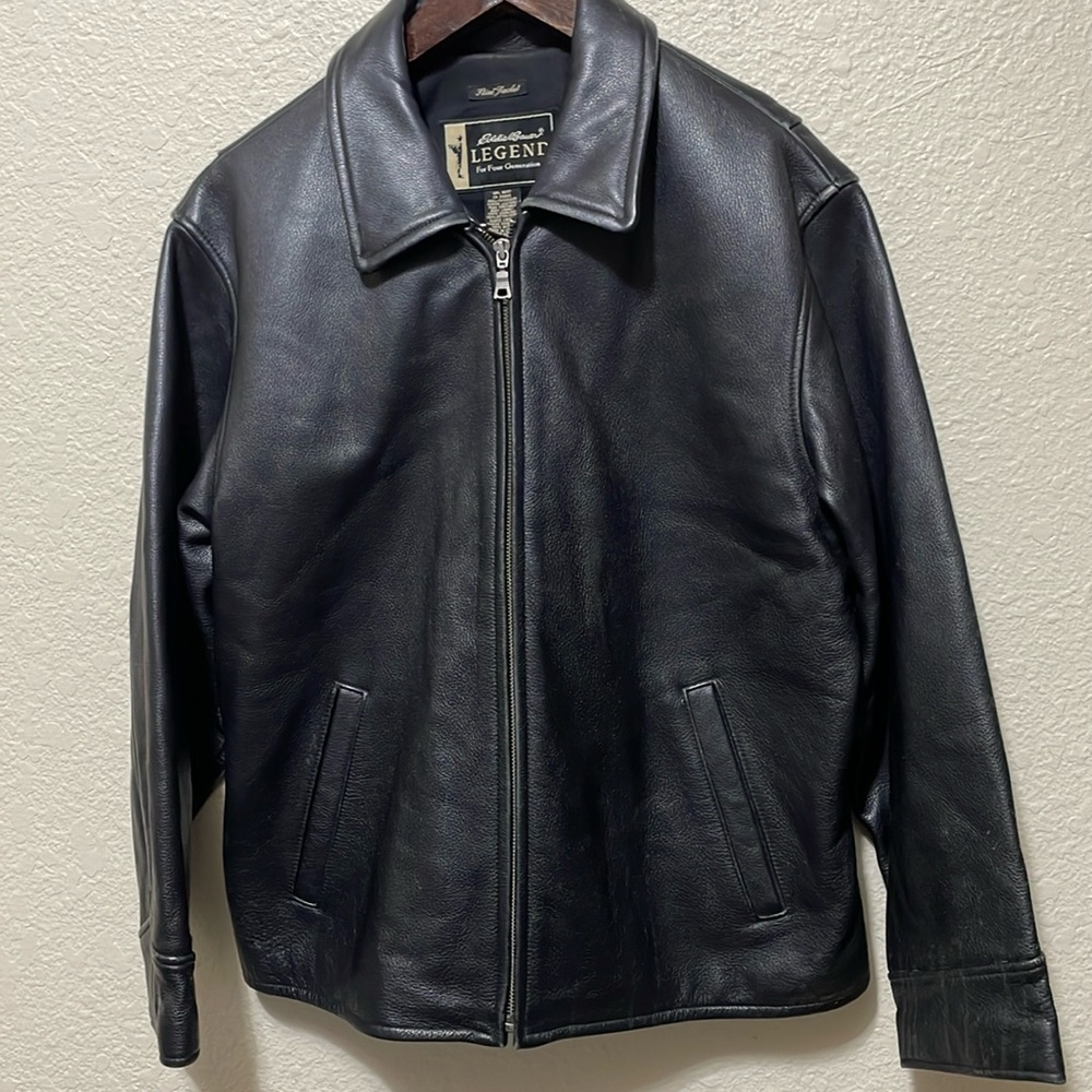 Eddie Bauer Stine Jacket Vintage Black Leather Women's Bomber Jacket.